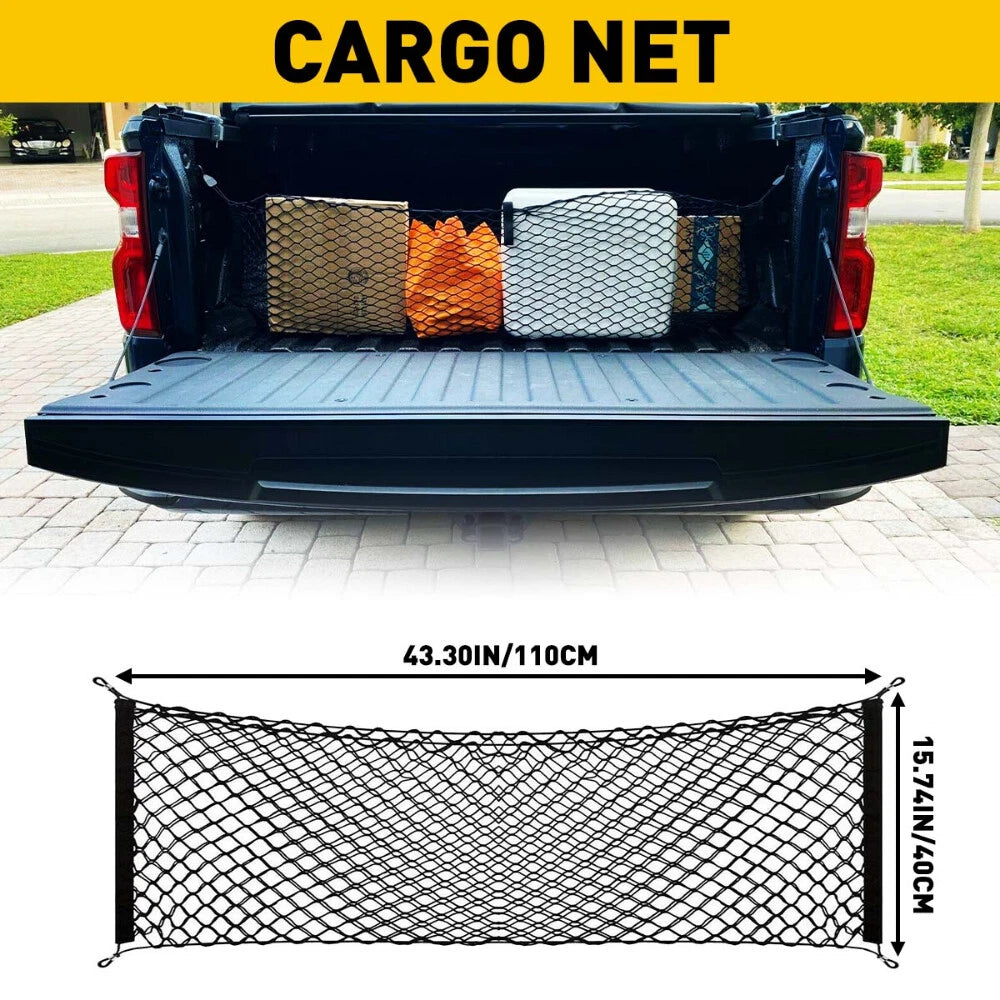 Rear Truck Bed Envelope Style Trunk Mesh Cargo Net for GMC Sierra 2013-22 USA EA 6B93BC-57