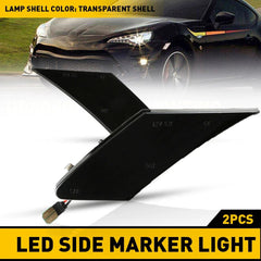 For 2017-2020 Toyota 86 Smoked White LED Side Marker Light Turn Signal Lamp EOA 6B93BC-57