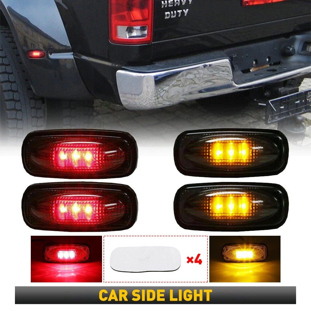 For 03-09 Dodge Ram 2500 3500 Dually Bed LED Fender Side Marker Lights Smoked 4X 6B93BC-57