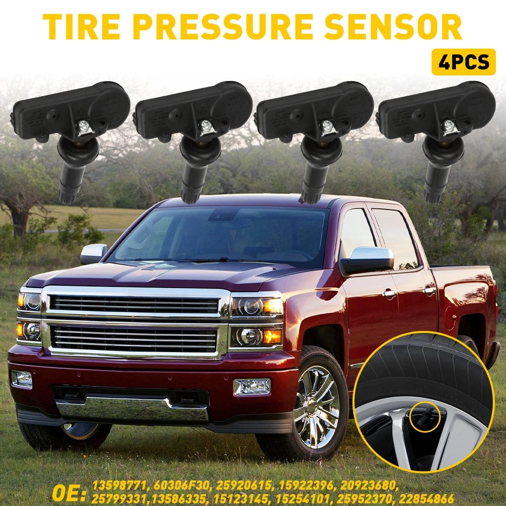 4pcs OEM TPMS Tire Pressure Monitoring Sensors For Chevy GMC 13586335/13598771 6B93BC-57