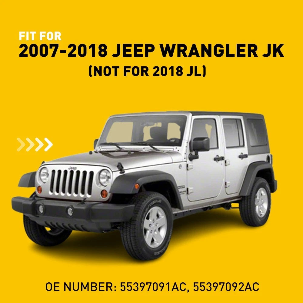 Fits For 2007-2018 Jeep Wrangler JK Set of 2 Tailgate Hinge Covers Trim Black 6B93BC-57