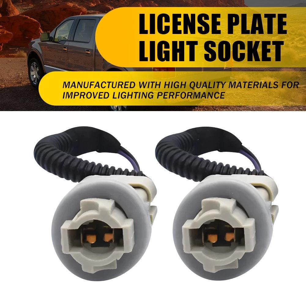 2pcs For 1990-2014 Ford F-150 T10 License Plate Tag Light Sockets Wire Harness A 6B93BC-57