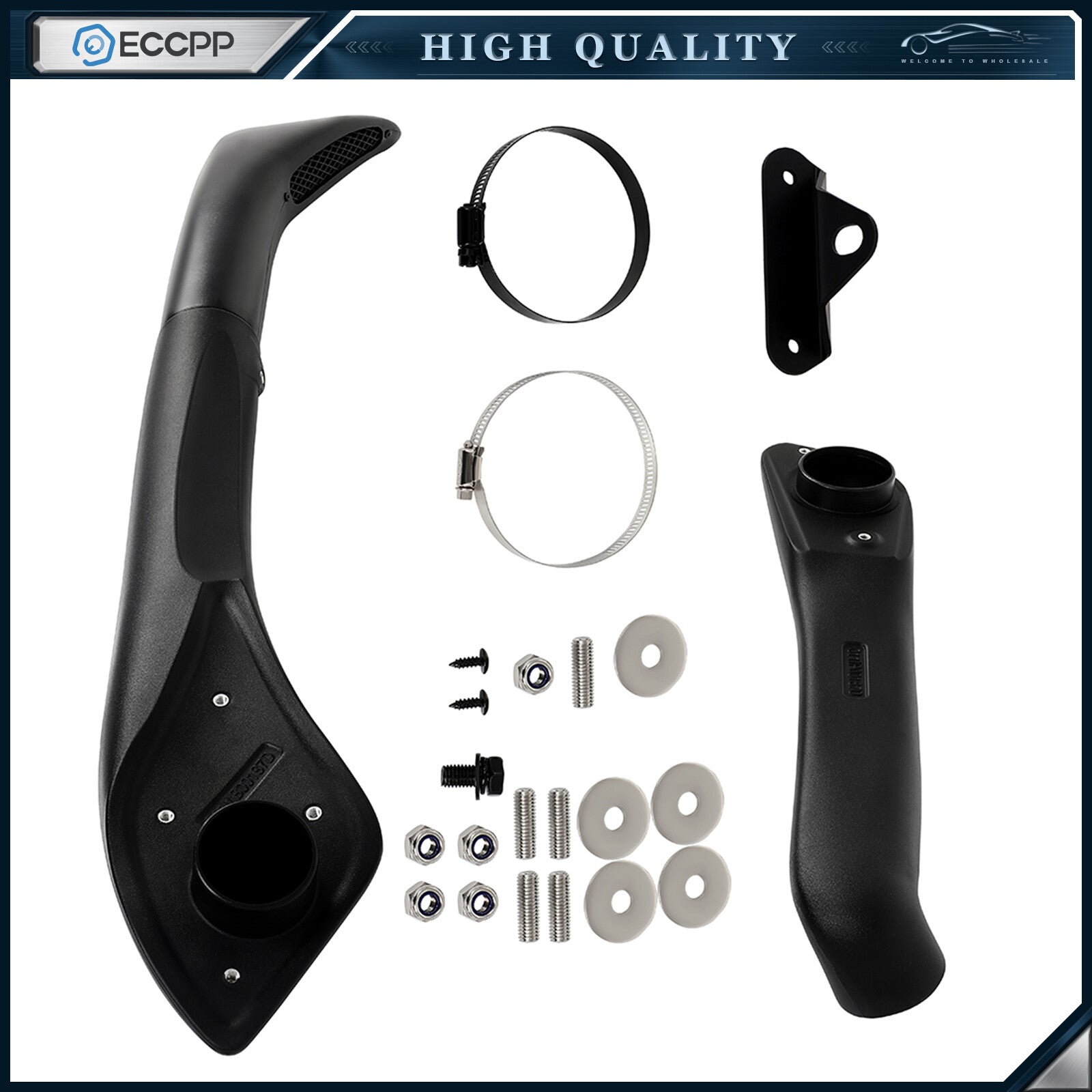 Snorkel Kit Air Intake Wedge Head Black For 2015-On Toyota Hilux N80 Gun126R 6B93BC-57