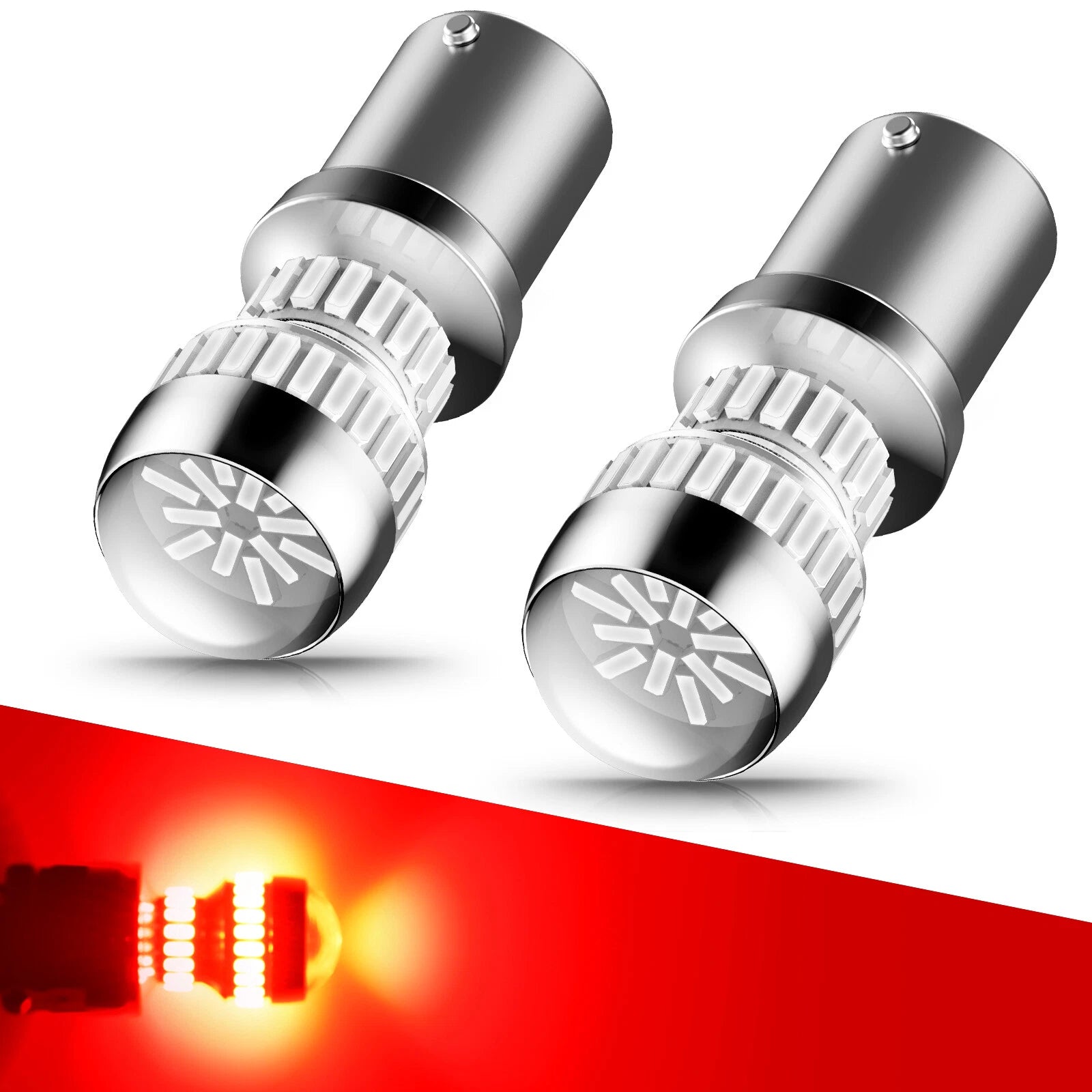 2-10x AUXITO 1157 7528 LED Brake Stop Tail Light Bulbs Red CANbus No Error Lamps AUXITO