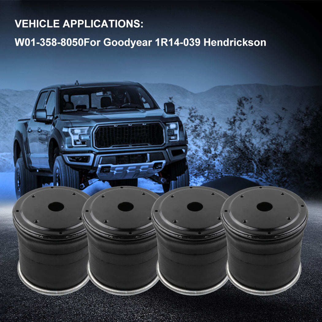 4Pcs W01-358-8050 Air Suspension Bag Spring For Goodyear 1R14-039 Hendrickson 6B93BC-57