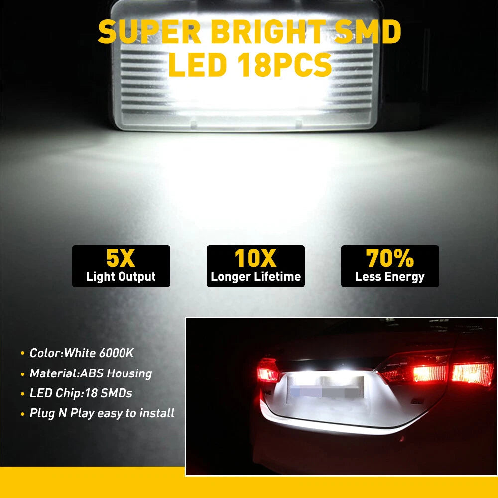For 03-15 GTR 370Z 350Z G35 G37 Q60 Q40 2X 18-LED License Plate Tag Lights EOA 6B93BC-57