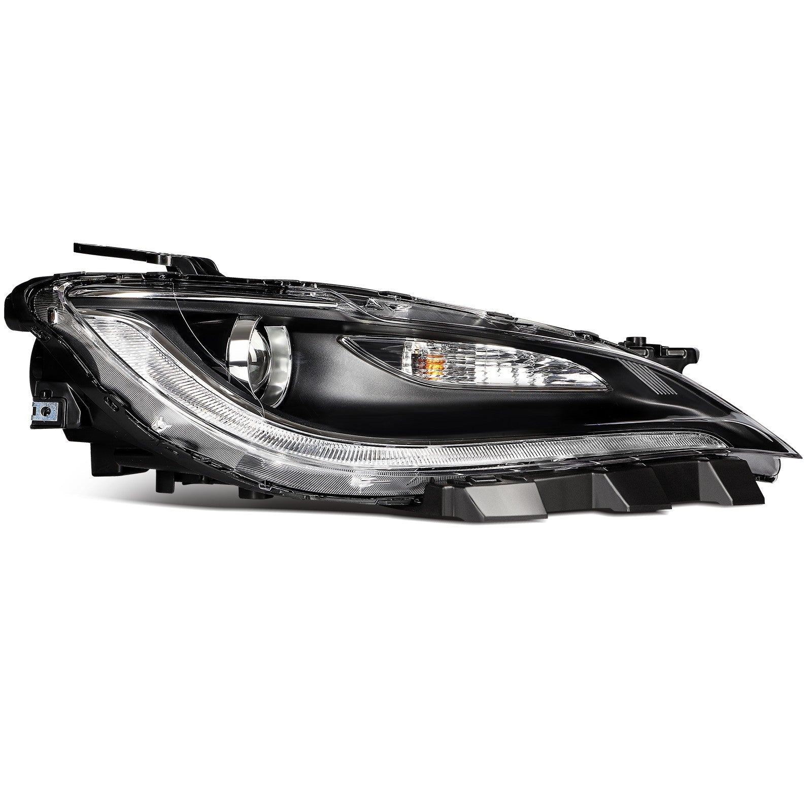 Pair Kit Halogen Headlights Assembly For 2015-2017 Chrysler 200 2.4L 3.6L Black 6B93BC-57