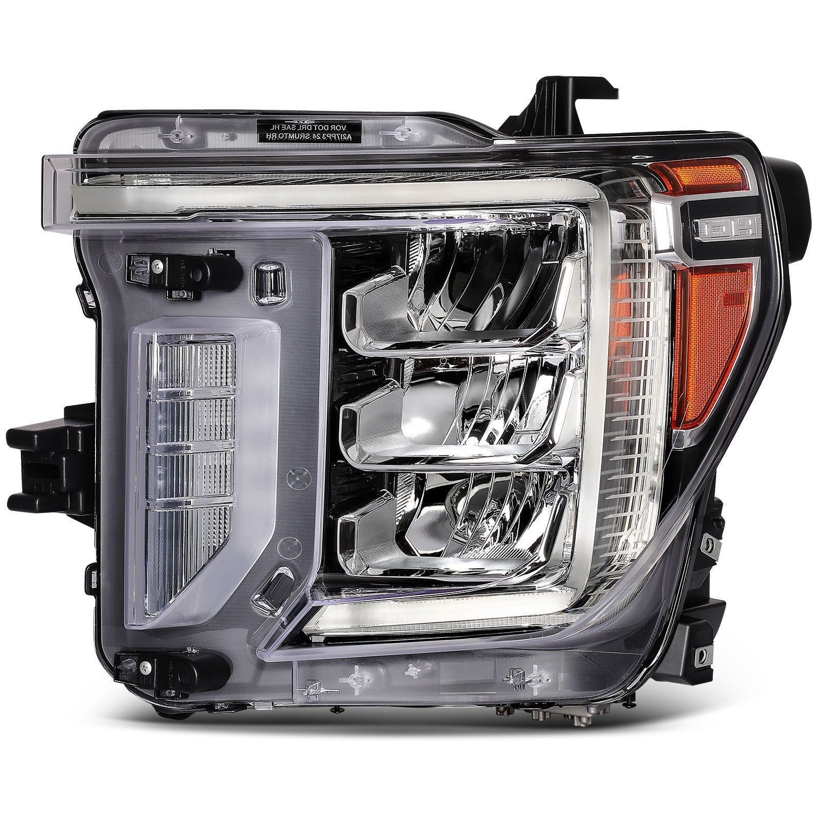 Pair Kit LED Headlights For 2020-2023 GMC Sierra 2500HD 3500HD 6.6L Black Amber 6B93BC-57