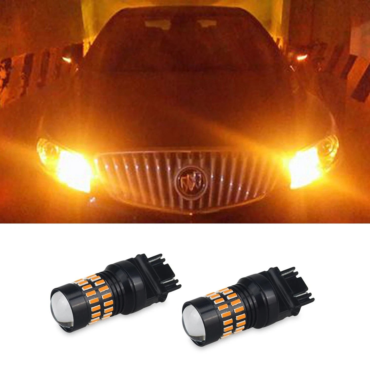 4X Turn Signal Light 3157 3757A Amber LED Bulbs for 2004~12 Chevy Colorado EOA 6B93BC-57
