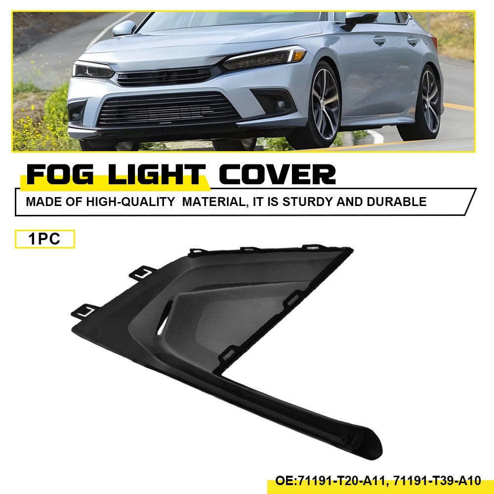 LH Left Fog Light Bumper Cover Grille Black For 2022 2023 2024 Honda Civic EOA 6B93BC-57