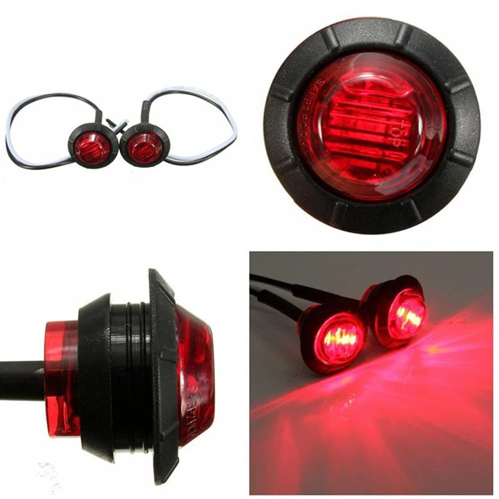 10X Red 3/4 Bullet LED Side Round Marker Lights For Trailer Truck RV Pickup EOA 6B93BC-57