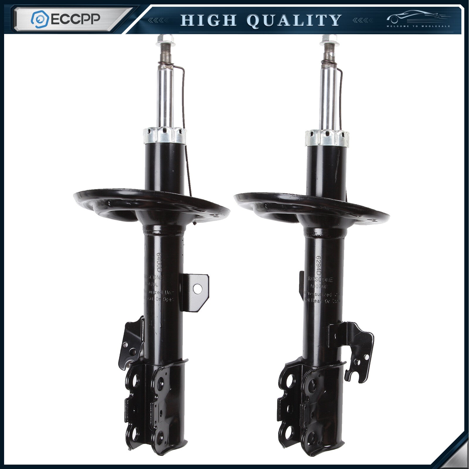Front Pair Struts Shocks For 2007-2010 Toyota Sienna FWD 3.5L V6 Left Right 6B93BC-57