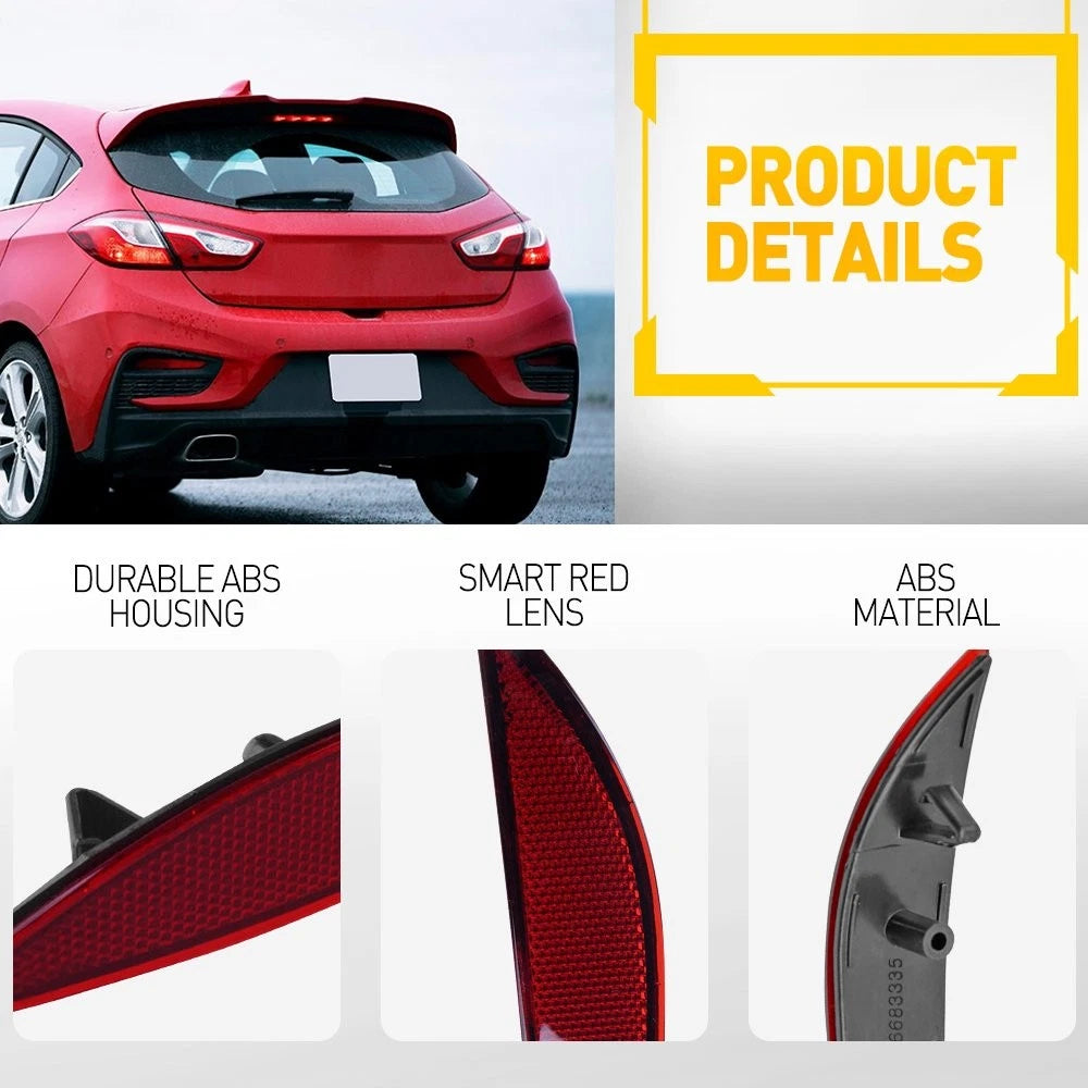 Right Left Rear Bumper Light Reflector Fits 2016-2019 Chevrolet Rear Cruze Brake 6B93BC-57