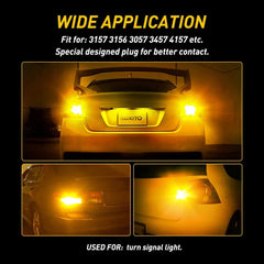 2X AUXITO Turn Signal Light 3156 3157A Amber LED Bulb 48H For Chevy Silverado EC AUXITO