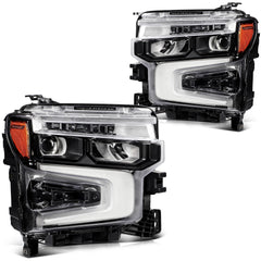 Pair Kit LED Headlights For 2022-2024 Chevrolet Silverado 1500 LT RST Black 6B93BC-57