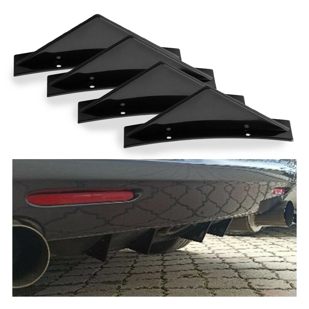 For Dodge Charger Challenger Rear Diffuser Shark Fins Bumper Lip Splitter Glossy 6B93BC-57