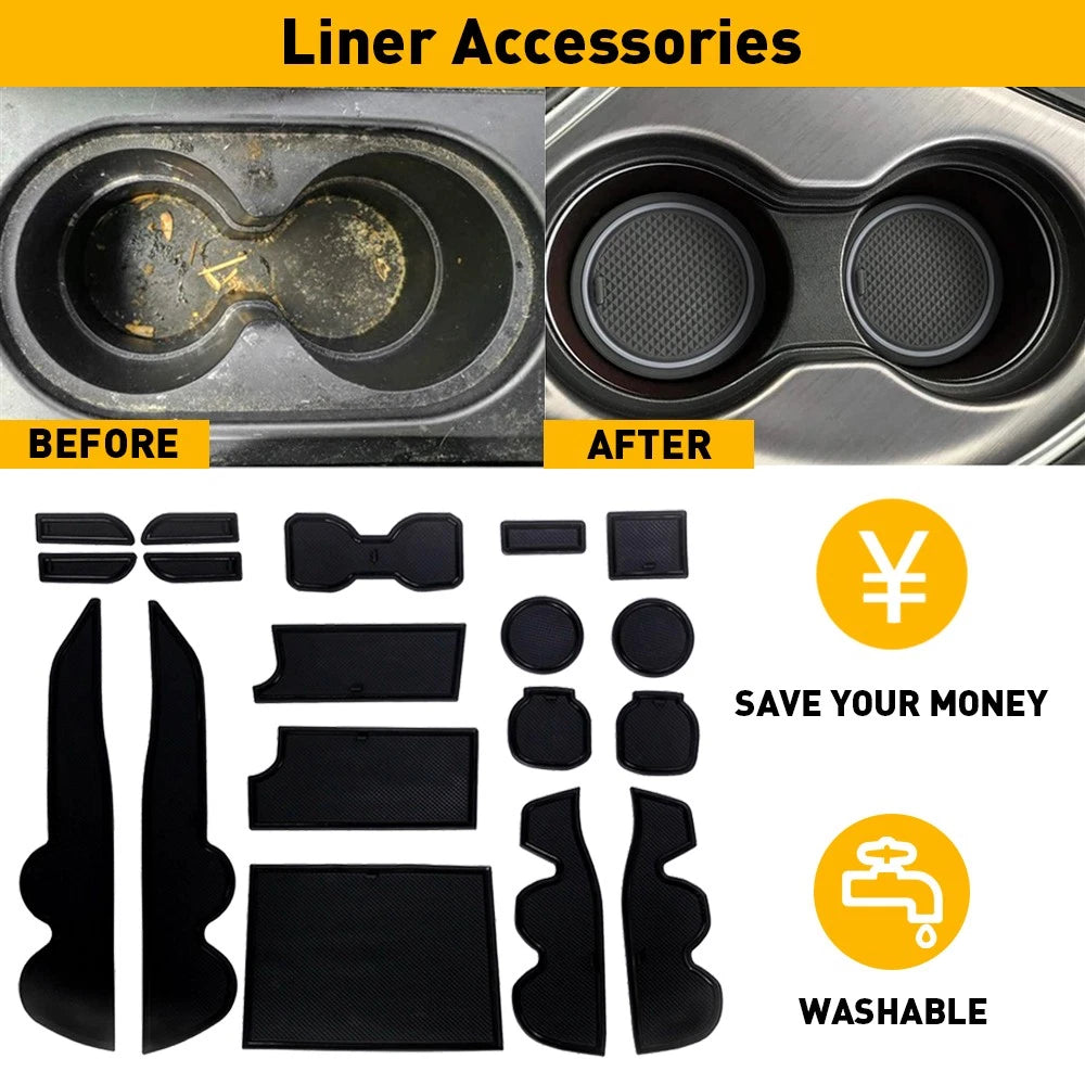 Interior Liner Pads For Toyota Tacoma 2016-2022 Cup, Console,Door Pocket Inserts 6B93BC-57