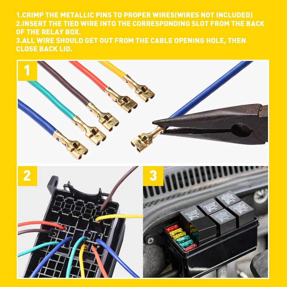 Universal 12V 6 Relays ATC/ATO Blade Fuse Relay Box Block for Automotive Marine 6B93BC-57