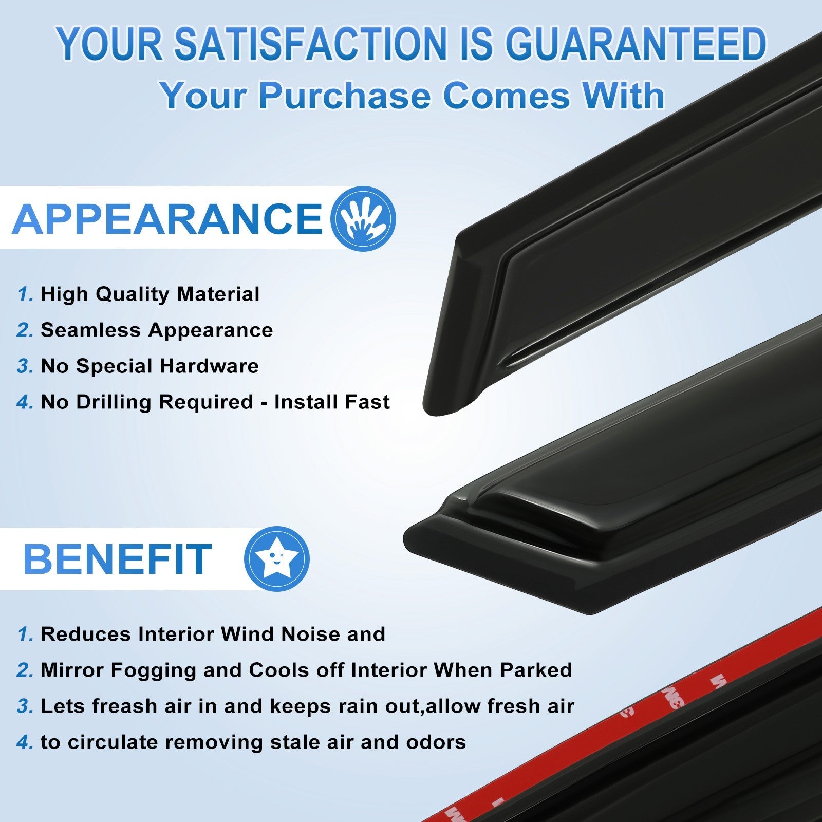 Window Visor Vent Rain Shades Guards Deflectors For Toyota Camry 2018-2019 2020 6B93BC-57