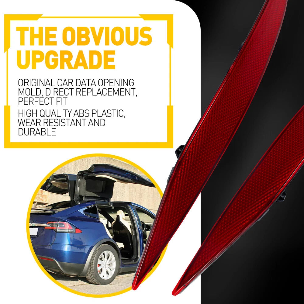 For Tesla Model X 2016-2023 Driver+Passenger Rear Bumper Reflector Light Cover 6B93BC-57