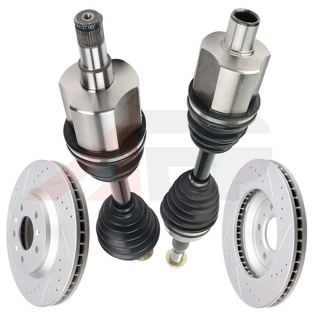 For Chevrolet Impala 3.5L 3.9L 2006-2009 Front CV Axles + Brake Discs Rotors 6B93BC-57