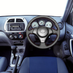 Steering Wheel Wrap For Toyota RAV4 1998-2003 Black Perforated Leather Cover