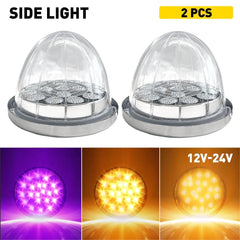 2X Glass Watermelon Lights Side Marker Turn Signal Lamp Clear Amber Purple 12V A 6B93BC-57