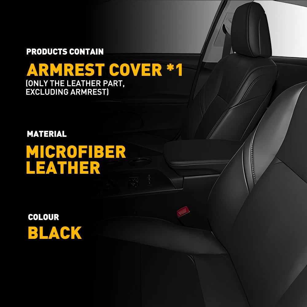 Fits 2013-2018 Toyota Avalon Leather Center Console Lid Armrest Cover Black US 6B93BC-57