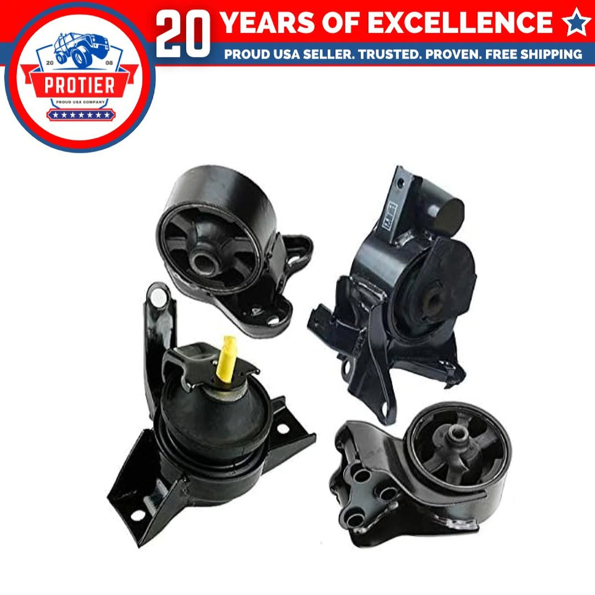 Fits 2006 Hyundai Tiburon 2.0L w/ 5-Speed MANUAL Motor & Trans Mount 4pcs : 6B93BC-57