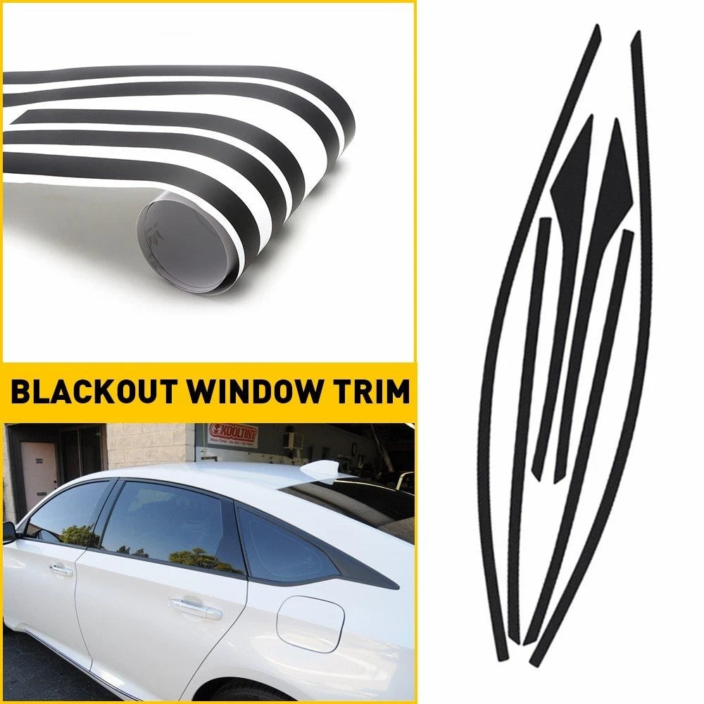 6x Delete Chrome Vinyl Matte Black Window Trim for Honda Accord Sedan 2018-2022 6B93BC-57