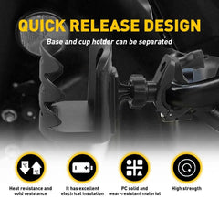 Black Bottle Drink Motorcycle Cup Holder Universal Mount for ATV Bicycle EOA 6B93BC-57
