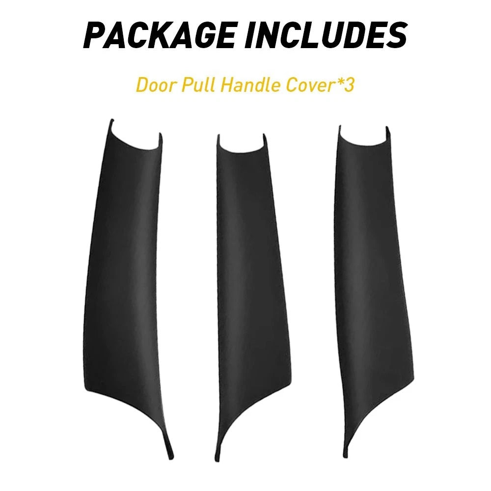 3Pcs Matte Black Inner Door Pull Handle Panel Cover For BMW X5 X6 E70 E71 E72 EA 6B93BC-57