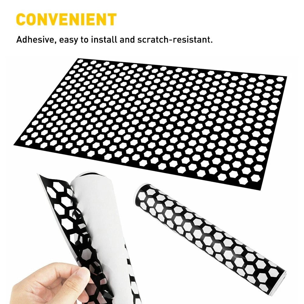 2* Black Honeycomb Sticker Car Rear Tail Light Cover Tail-lamp Decal Auto Parts 6B93BC-57