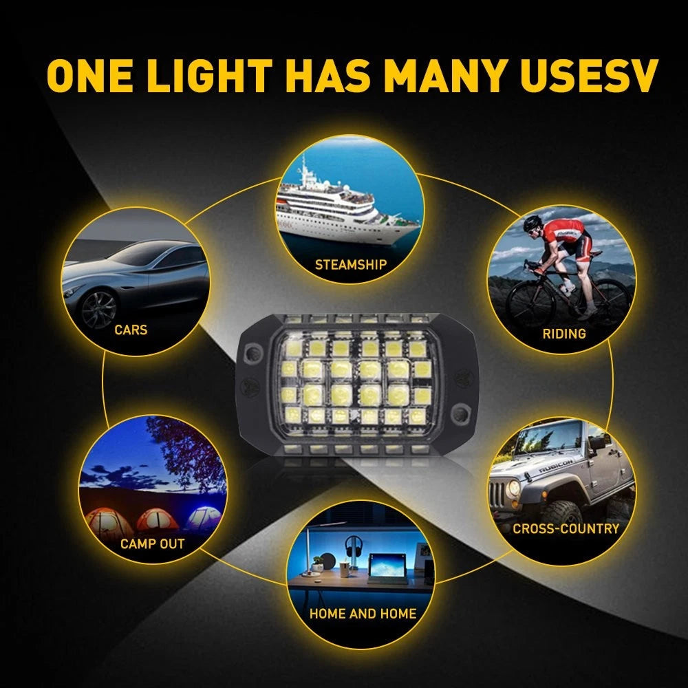 16PCS White 36-LED Rock Underbody Light Kit Glow Lamp Neon Truck Motorcycle EOA 6B93BC-57
