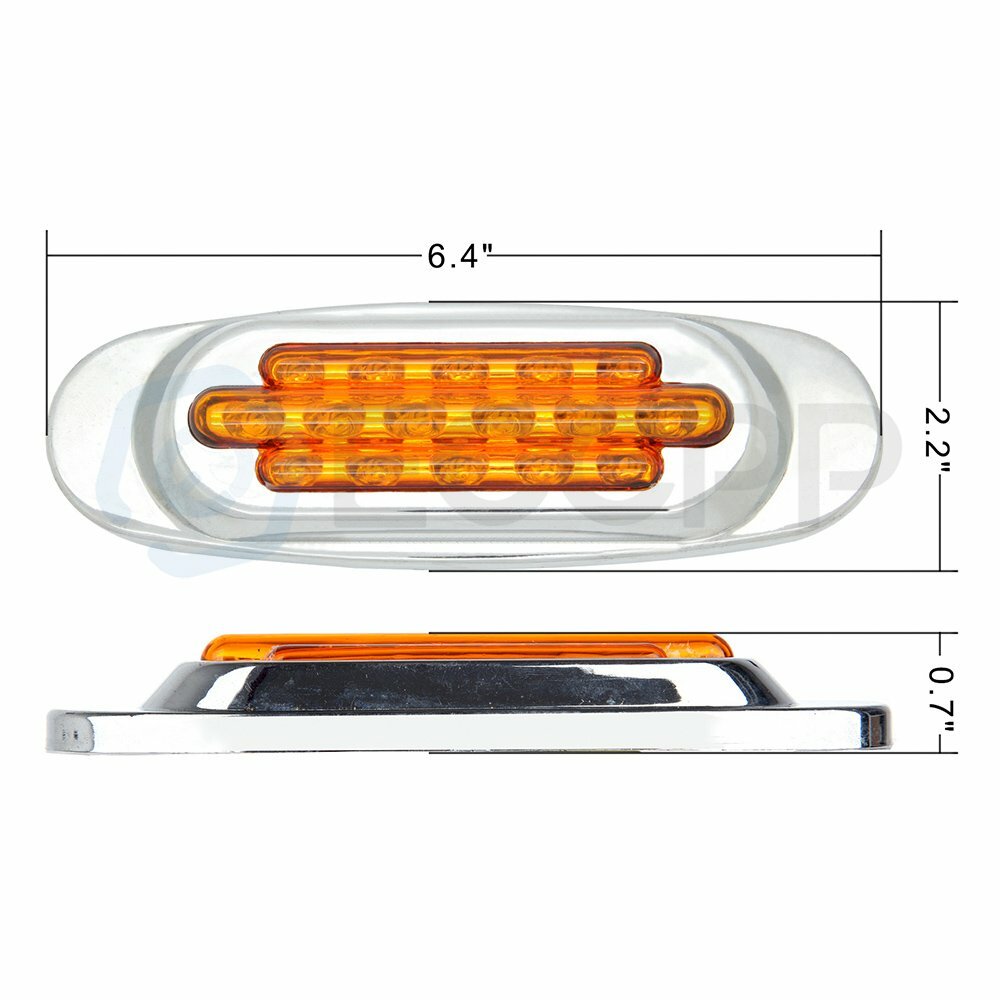 8X Amber 16 Led Side Marker Turn Lights for Kenworth Freightliner+ free lights 6B93BC-57