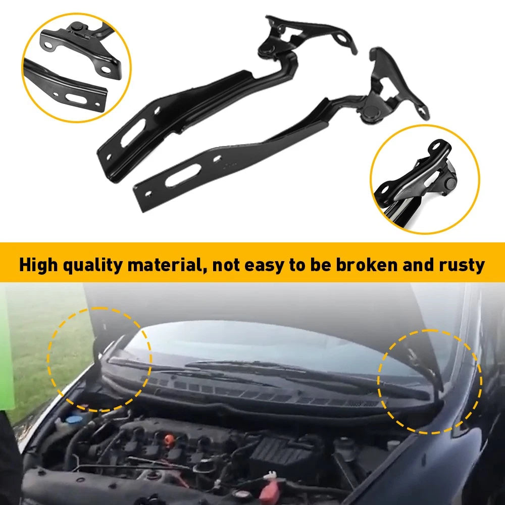 2x Front Hood Hinges Left Driver Right Passenger Side For 2012-15 Honda Civic EA 6B93BC-57