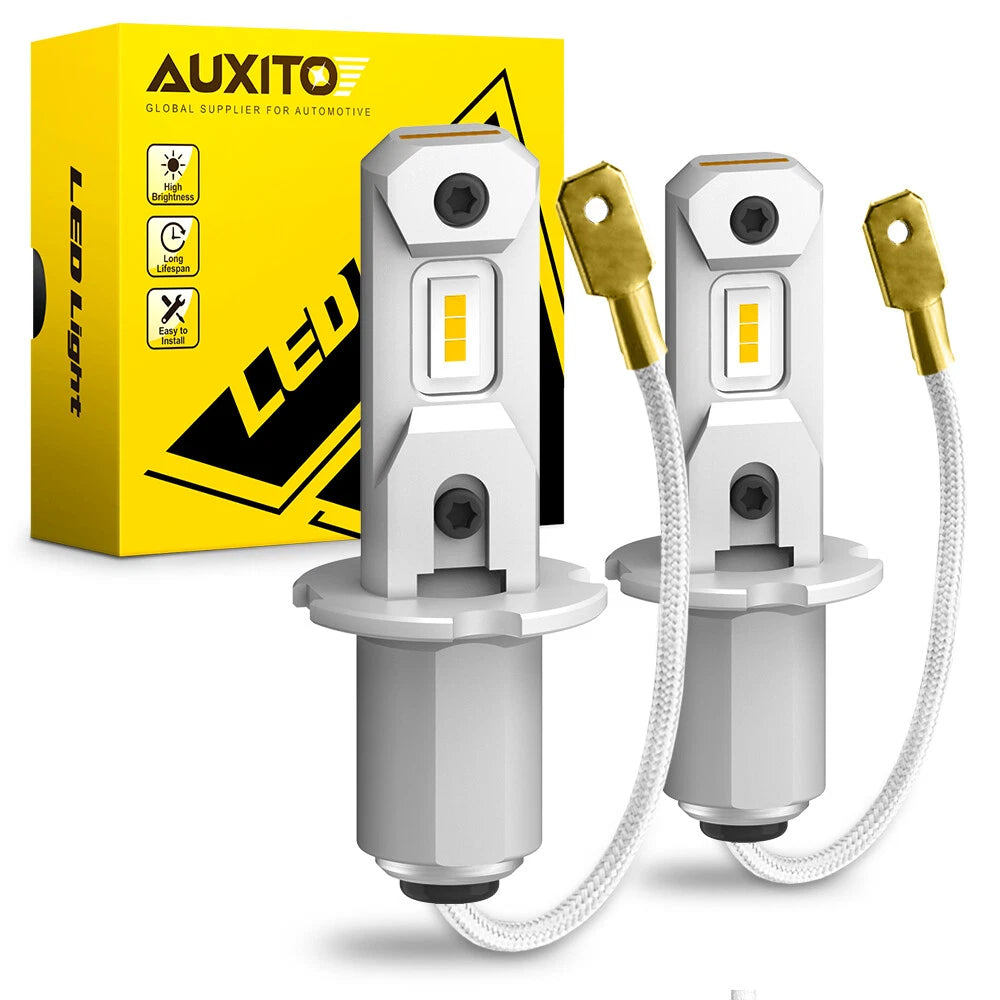 2X AUXITO Golden Yellow H3 Bulbs Kit 3000K LED Driving Fog Light Conversion US AUXITO