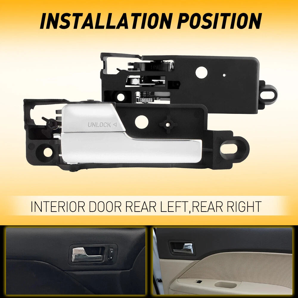 For Ford 2006-12 Fusion Rearont Inner Inside Door Handle Chrome Driver Passenger 6B93BC-57