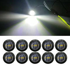 10x Smoked White 3/4" Bullet Round LED Side Marker Lights for Trailer Truck RV A 6B93BC-57