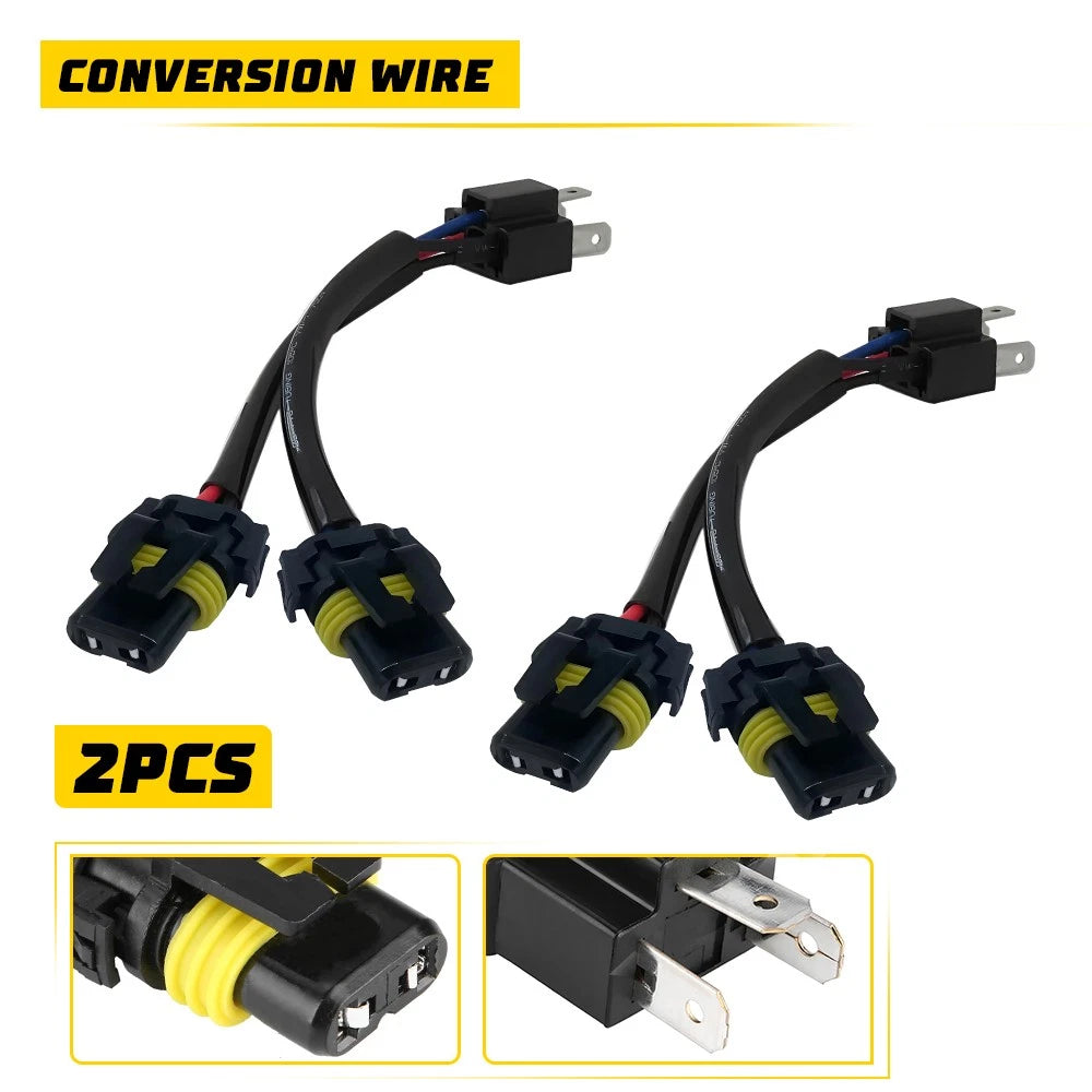 Conversion Wire 9003 to 9005 9006 Two Harness HeadLight Bulb Adapter Connector A 6B93BC-57