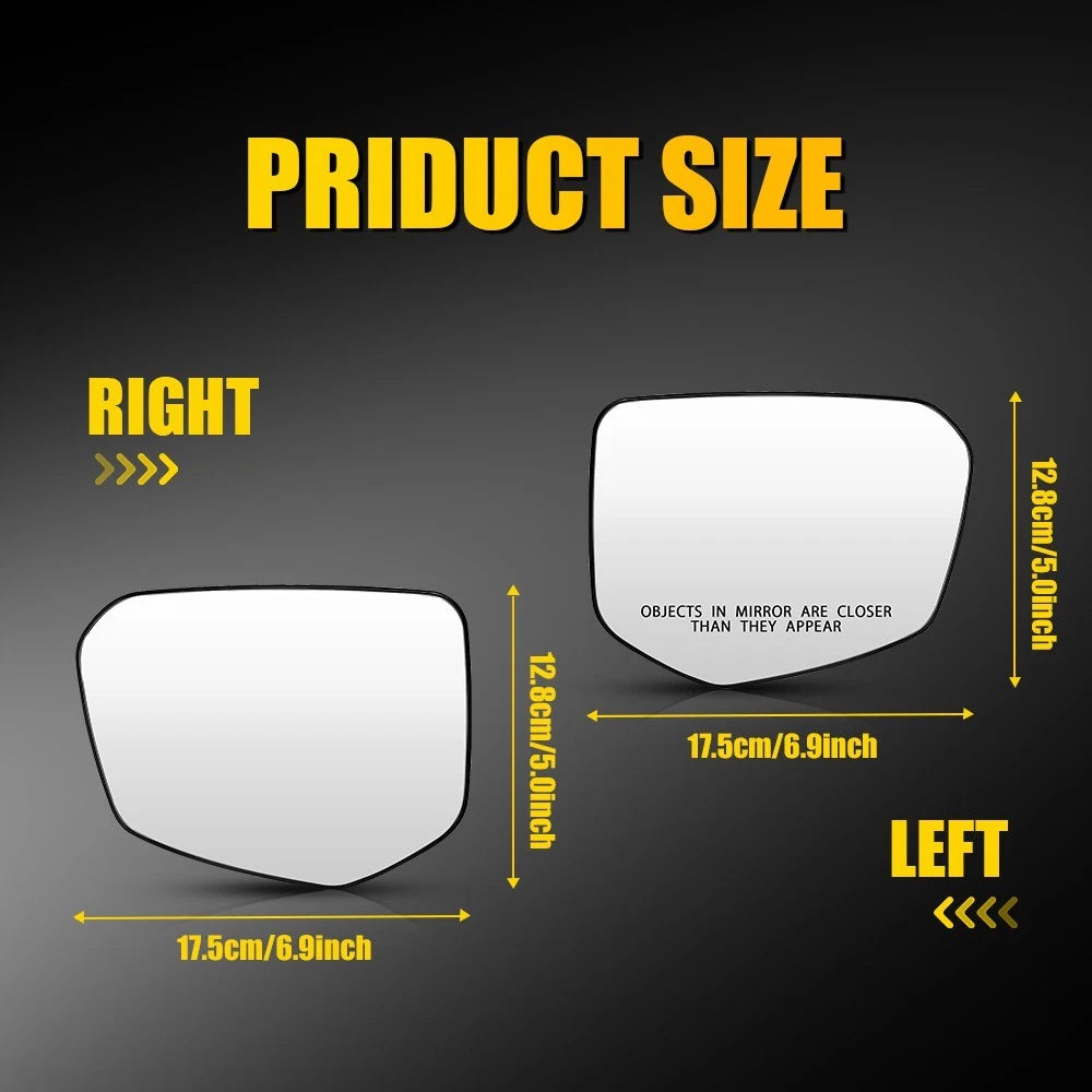 Pair Mirror Glass Power Driver Passenger Side For 2016 2017 18-2021 Honda Civic 6B93BC-57