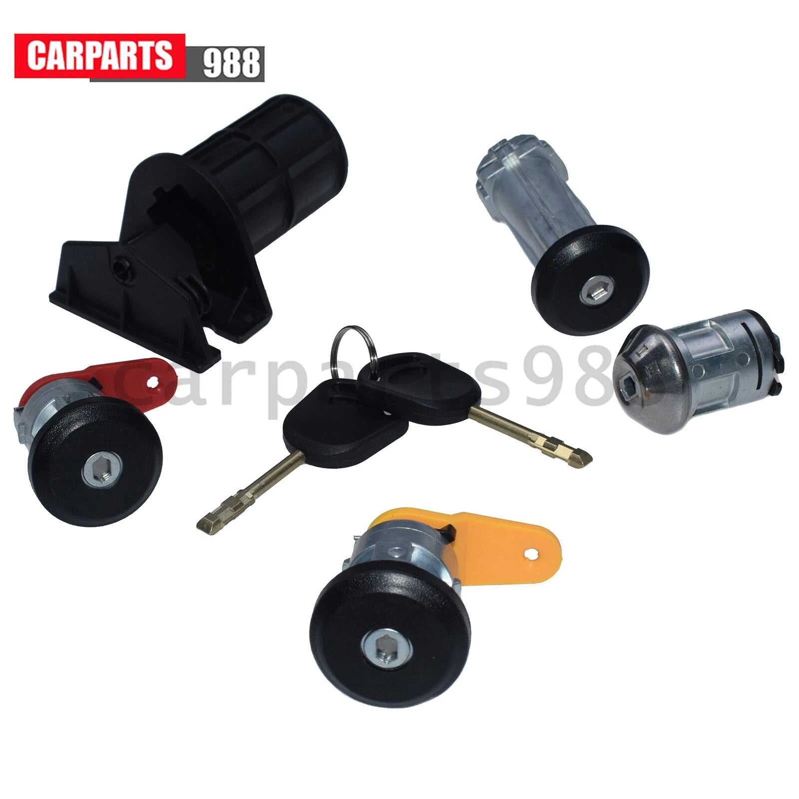 For FORD FIESTA ESCORT COURIER KA COMPLETE DOOR LOCK SET + 2 KEYS 3N21-F22050BB 6B93BC-57