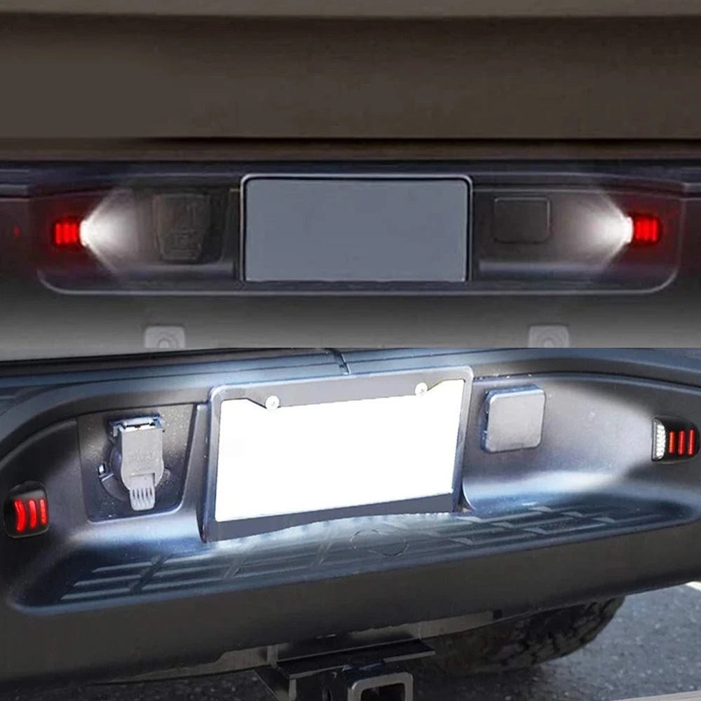 For Chevy Silverado GMC Sierra 1500 2500 2X License LED Plate Light Red DRL Tube 6B93BC-57