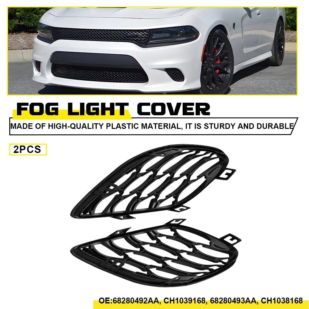For 2015-23 Dodge Charger Front Bumper Fog Light Lamp Cover Grille Left Right EA 6B93BC-57