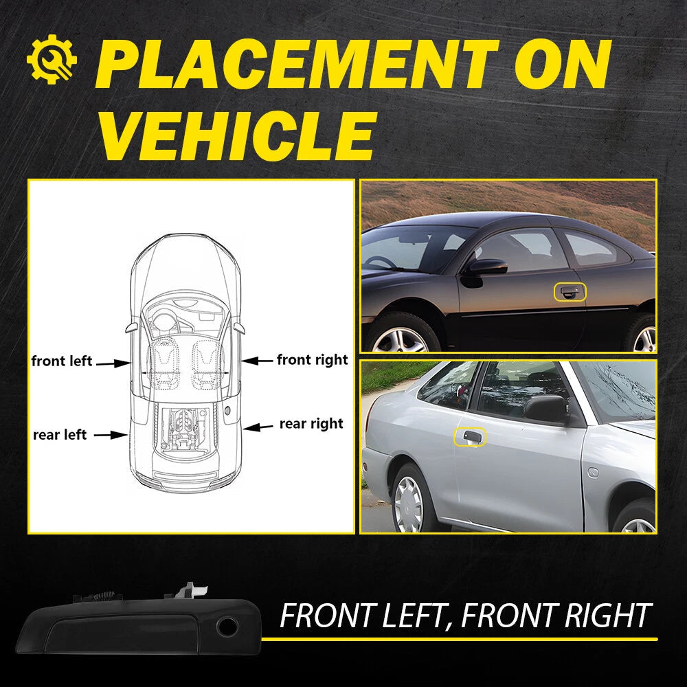 2X For 97-02 Sebring Eclipse Mirage Galant Stratus Outside Front Door Handle EOA 6B93BC-57
