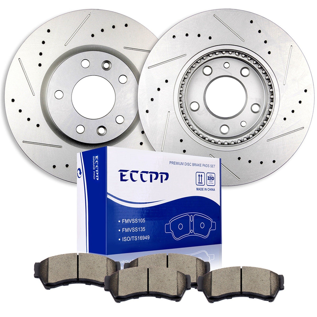 Front Brake Rotors + Brake Pads for 2006 - 2012 Fusion MKZ Mazda 6 Mercury Milan KOEEP