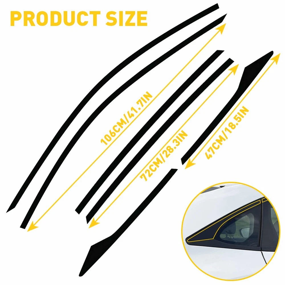 Chrome Delete Blackout Window Trim Gloss Black For 16-2021 Honda Civic Sedan EOA 6B93BC-57