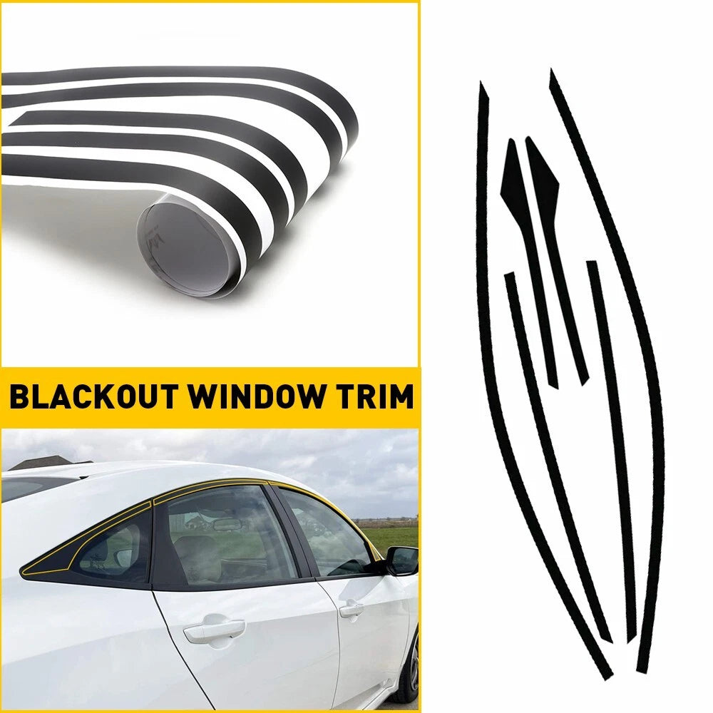 Chrome Delete Blackout Window Trim Gloss Black For 16-2021 Honda Civic Sedan EOA 6B93BC-57