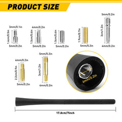 7" Short Black Antenna Mast Radio AM/FM for CHEVY SILVERADO 2006-2022 EOA 6B93BC-57
