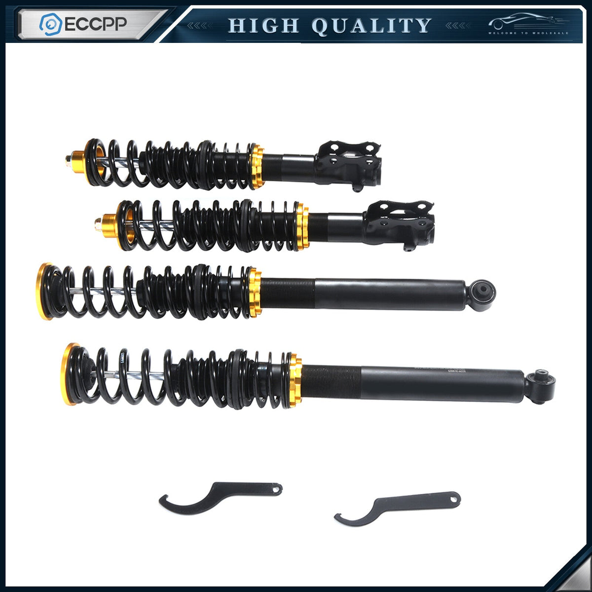 Coilovers Shocks Struts Suspension Lowering Kit For 95-2002 VW Cabrio Adjustable 6B93BC-57